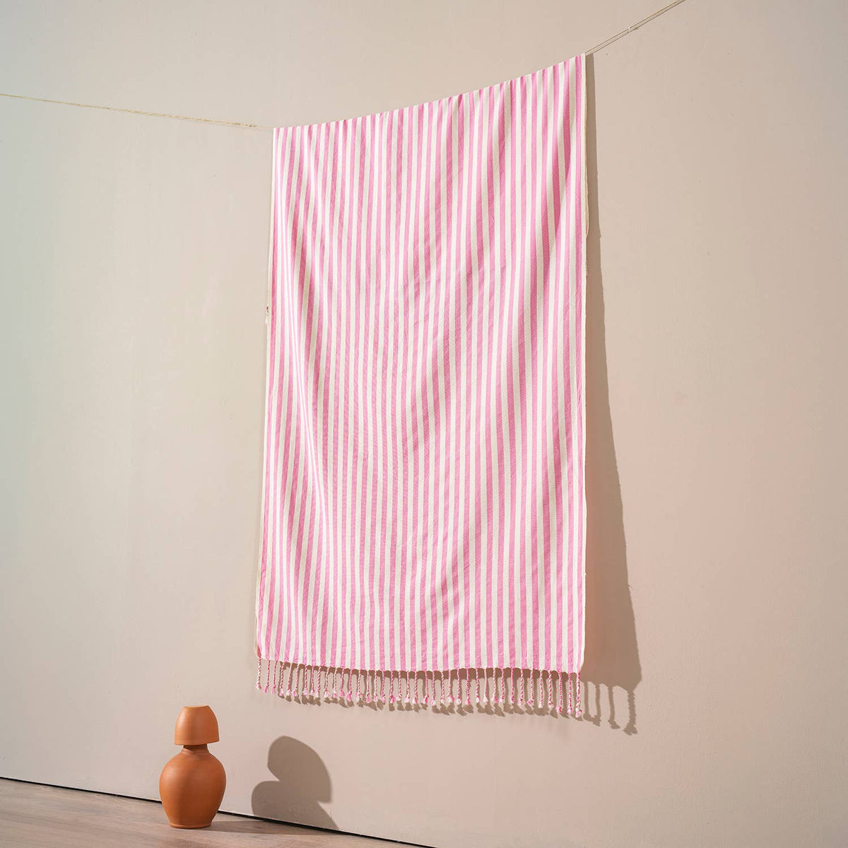 Zebra stripe Turkish beach towel, 33x66 in, flat-woven peshtemal in four colours | Kikoya