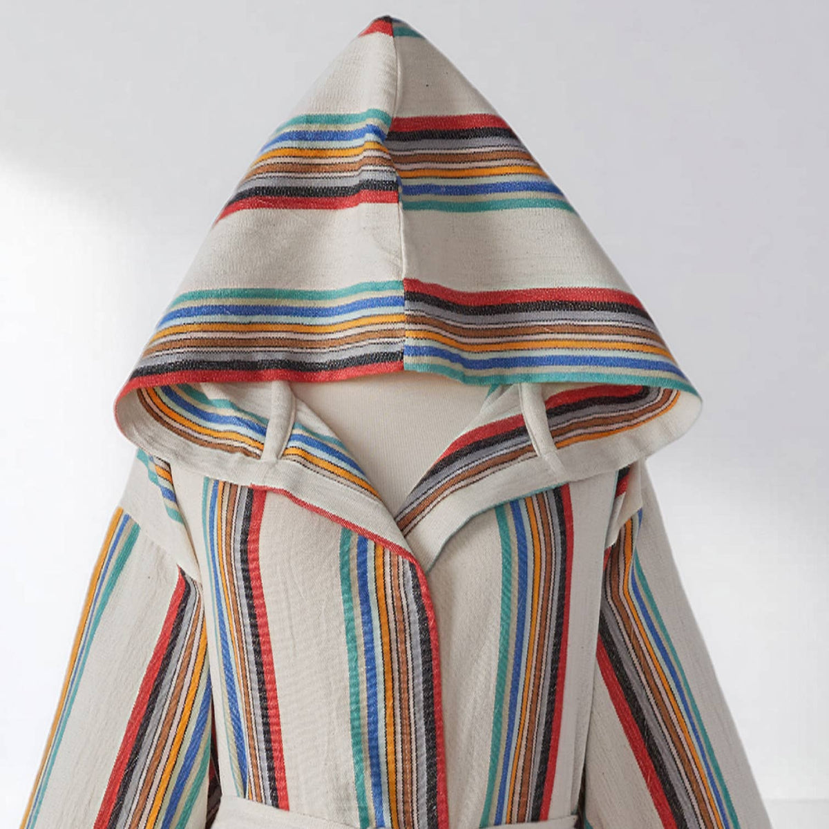 Rainbow Turkish bathrobe – stripe, hooded | Kikoya