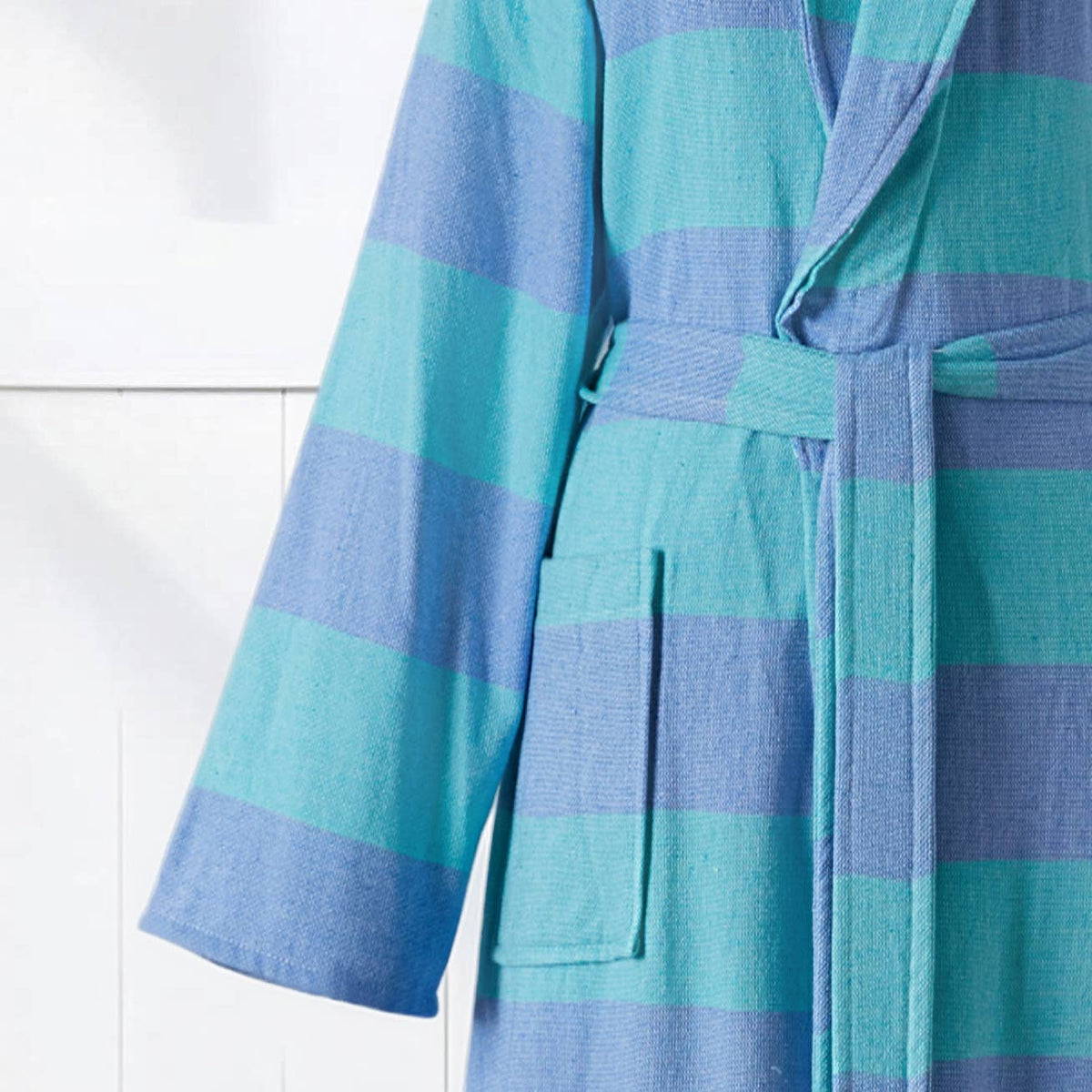 Duble terry-backed Turkish bathrobe – shawl collar | Kikoya