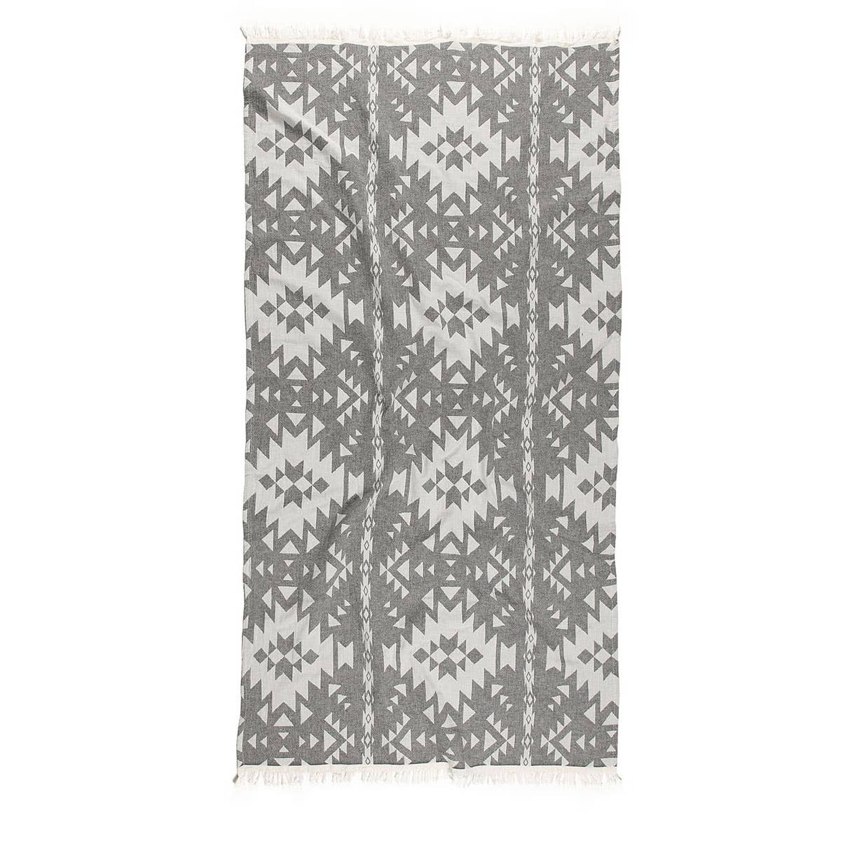 Kilim Turkish beach towel with all-over ikat motif, 33x66 in, bright tones | Kikoya