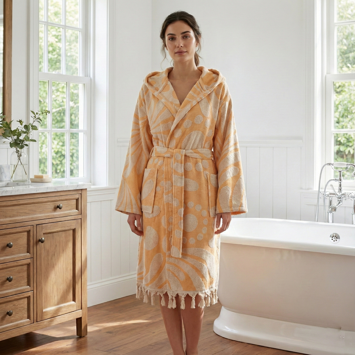 Turkish cotton light weight bathrobe