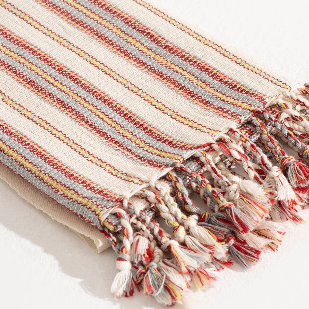 Hammam Turkish Peshtemal Towel – Grey & Burgundy Stripe, 100% Cotton